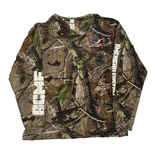Code V Camo Long Sleeve T-Shirt - XL Khaki Cotton
