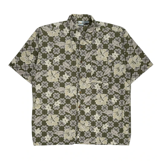 Op Sport Hawaiian Shirt - 2XL Khaki Cotton