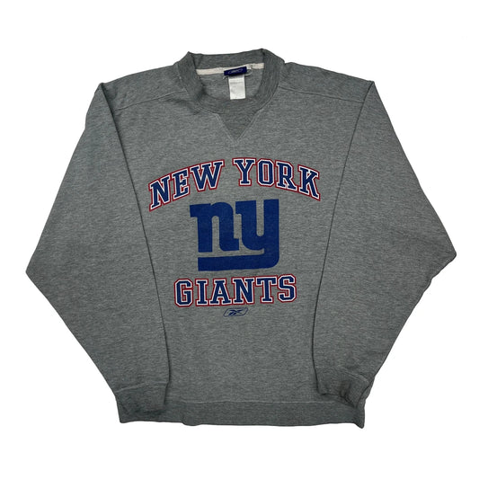New York Giants Reebok Football Sweatshirt - Large Grey Cotton Blend