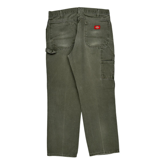 Dickies Carpenter Trousers - 36W 31L Green Cotton