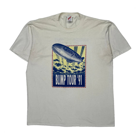 Blimp Tour '91, Made In USA Jerzees Graphic T-Shirt - XL White Cotton