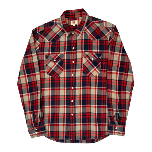 Vintage Levis Checked Flannel Shirt - Large Red Cotton