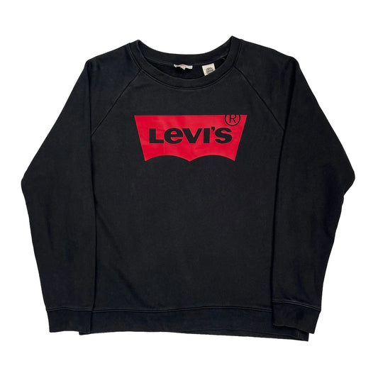 Levis Spellout Sweatshirt - Medium Black Cotton