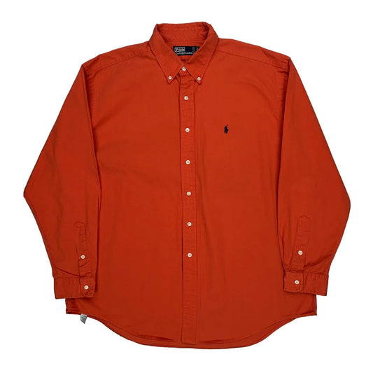 Big White Ski Resort, Silver Star Mountain Resort Polo By Ralph Lauren Shirt - XL Orange Cotton