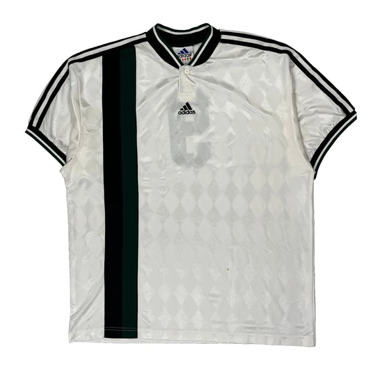 Vintage Number 9 Adidas Football Shirt - XL White Polyester