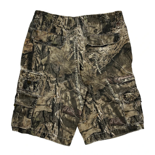 Faded Glory Camo Cargo Shorts - 30W 10L Green Cotton