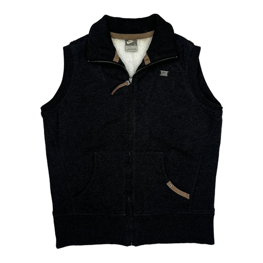 Nike Fleece Gilet - Large Black Cotton Blend