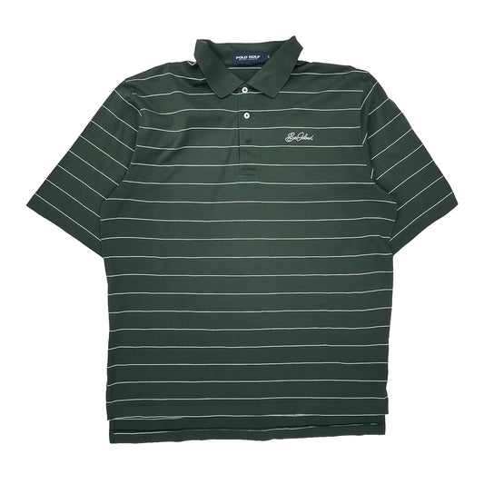 Polo By Ralph Lauren Striped Polo Shirt - Large Green Cotton