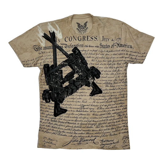 Made In USA Apprime Graphic T-Shirt - Medium Beige Cotton