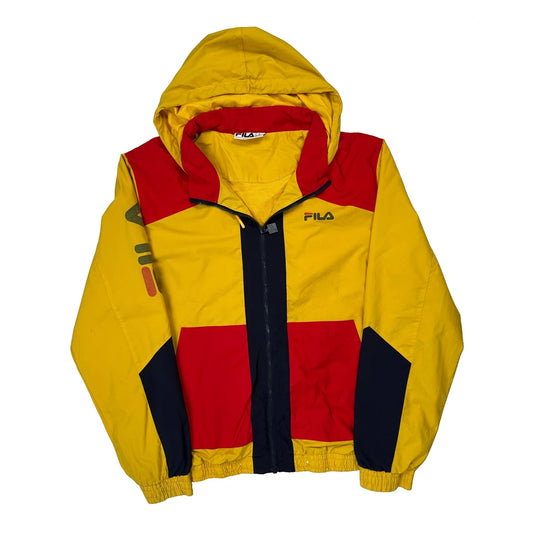 Vintage Fila Windbreaker - 2XL Yellow Polyester