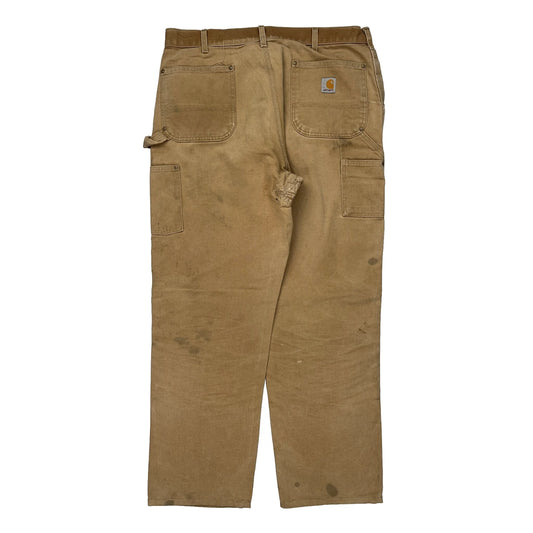 Carhartt Double Knee Carpenter Trousers - 37W 30L Beige Cotton