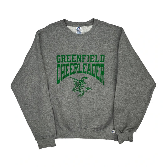 Russell Athletic College Sweatshirt - Small Grey Polyester Blend