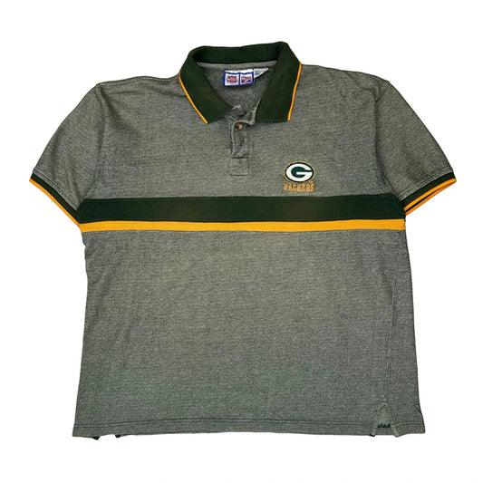 Green Bay Packers Logo 7 Nfl Polo Shirt - XL Grey Cotton
