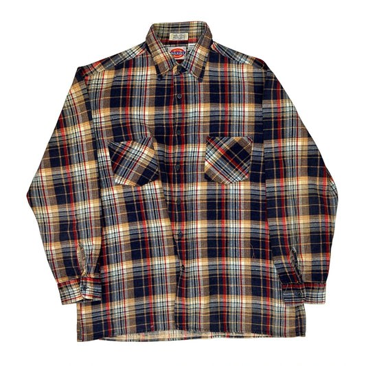Dickies Checked Flannel Shirt - Large Multicoloured Cotton
