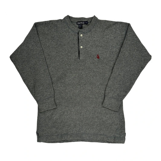 Vintage Nautica Jumper - Large Grey Wool