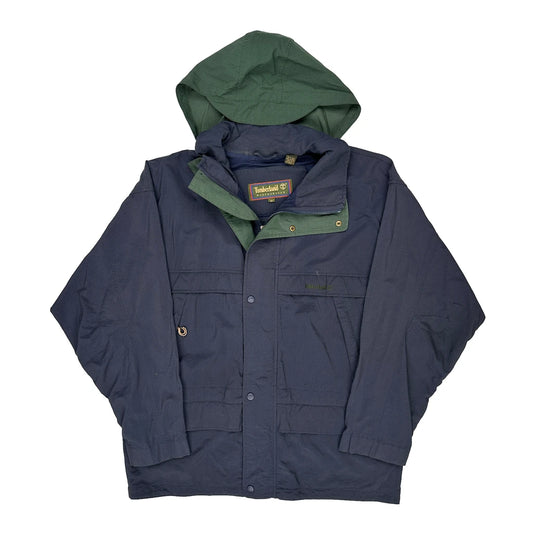 Vintage Timberland Windbreaker - Medium Navy Nylon
