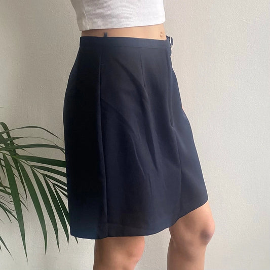 Vintage navy Sisley Skirt - womens 28" waist
