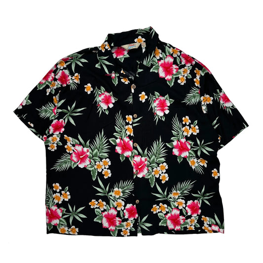 Vintage Hawaii Hangover Floral Hawaiian Shirt - 2XL Black Viscose