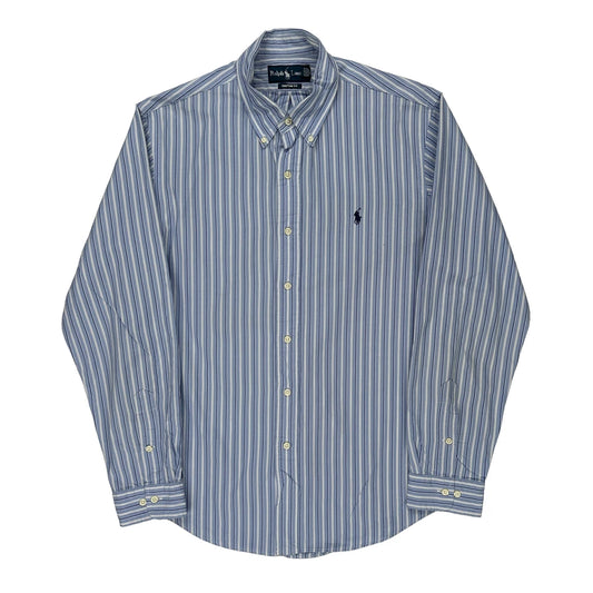 Ralph Lauren Striped Shirt - Large Blue Cotton