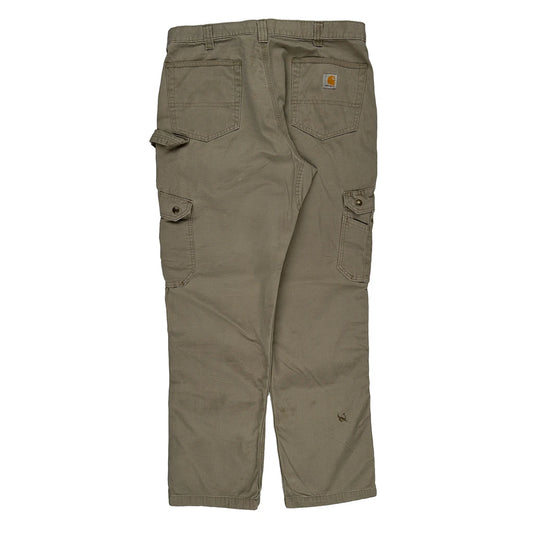 Carhartt Cargo Trousers - 37W 32L Khaki Cotton