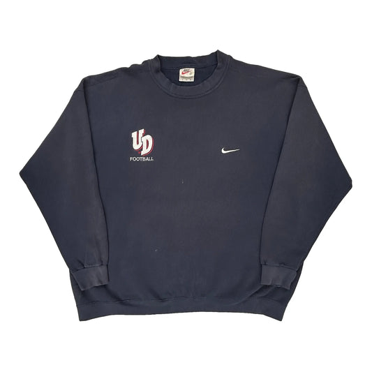 Made In USA, Ud Football Nike Football Sweatshirt - 2XL Navy Cotton