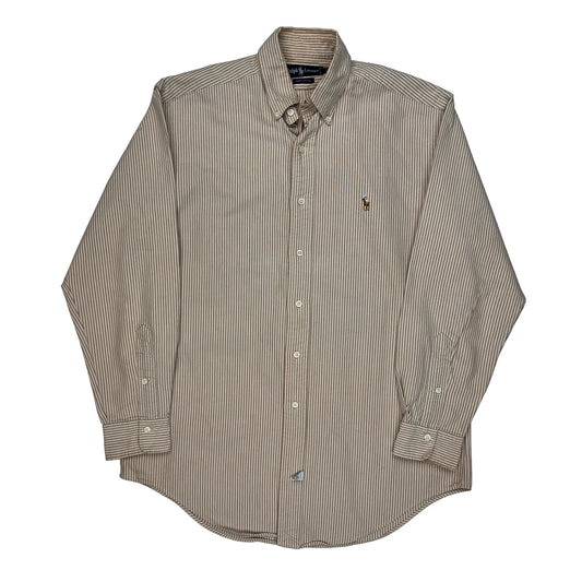 Ralph Lauren Striped Shirt - Medium Beige Cotton