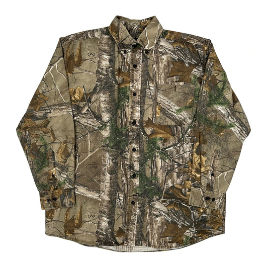 Vintage Red Head Camo Shirt - Large Camo Cotton