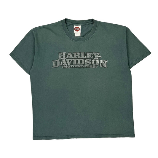 Syracuse, Ny Harley Davidson Graphic T-Shirt - Large Green Cotton