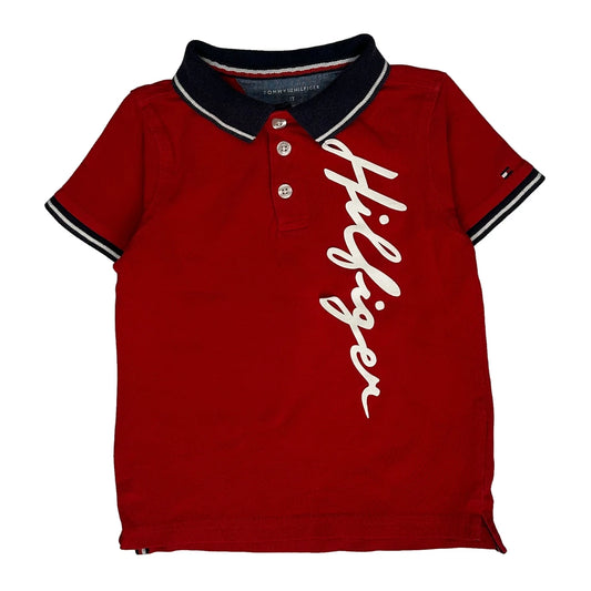 Vintage Age 3 Tommy Hilfiger Polo Shirt - XS Red Cotton