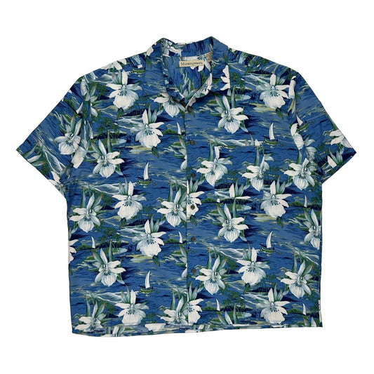 Musingwear Hawaiian Shirt - 2XL Blue Viscose