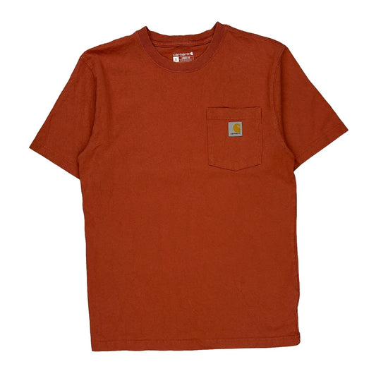 Carhartt T-Shirt - Small Orange Cotton