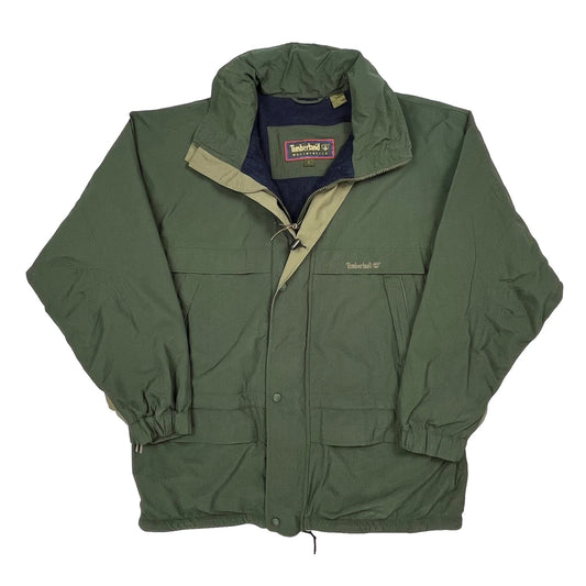Timberland Windbreaker - Large Green Nylon