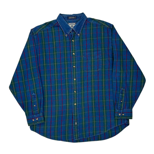 Lee Checked Denim Shirt - XL Blue Cotton