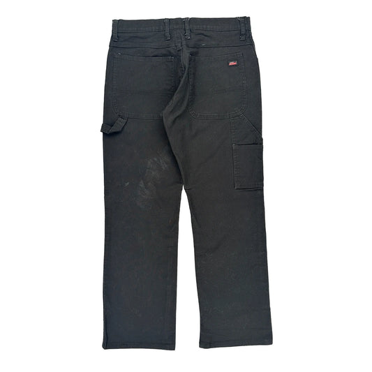 Dickies Carpenter Trousers - 32W 30L Black Cotton Blend