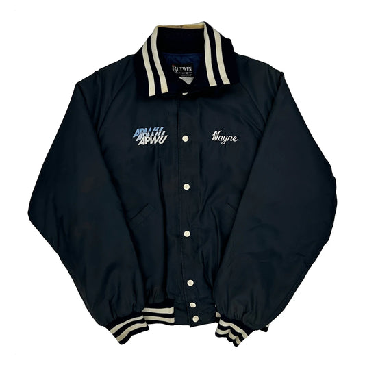 Made In USA Butwin American Postal Workers Union Varsity Jacket - Large Navy Polyester