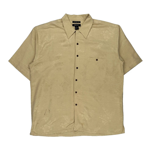 Bruno Floral Short Sleeve Shirt - XL Beige Silk
