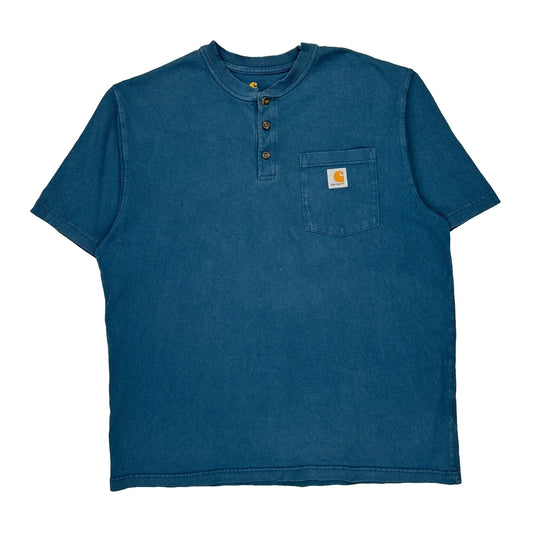 Carhartt T-Shirt - Large Blue Cotton