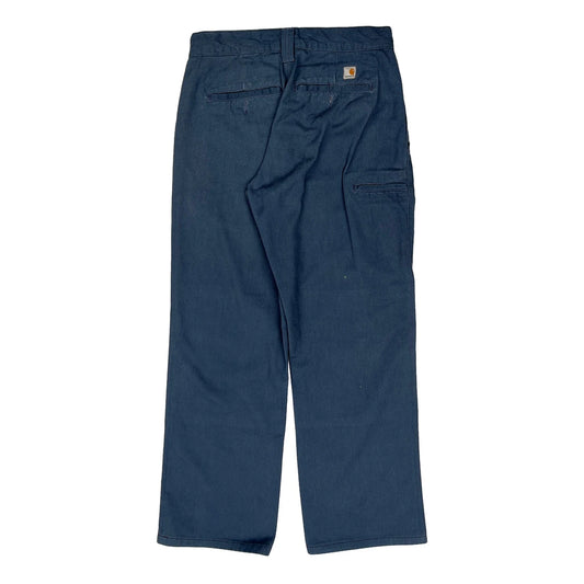 Vintage Loose Fit Carhartt Double Knee Carpenter Chinos - 28W 27L Blue Cotton