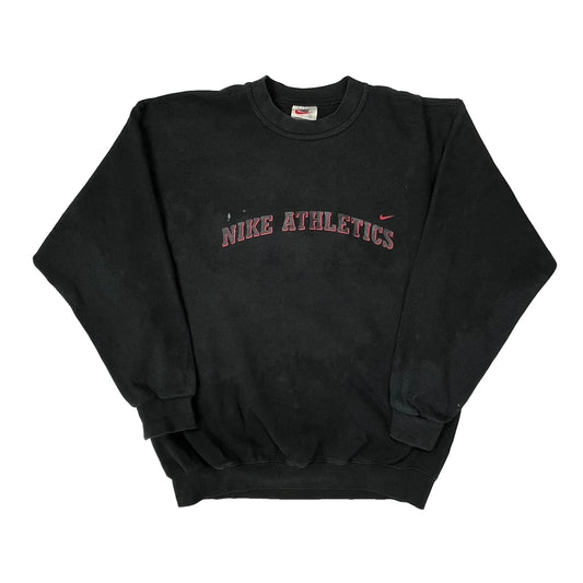 Vintage 90S Made In USA Nike Athletics Sweatshirt - Large Black Cotton