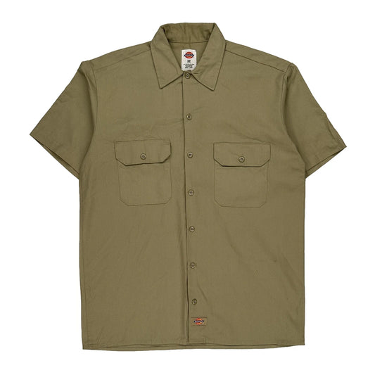 Dickies Short Sleeve Shirt - Medium Khaki Polyester Blend