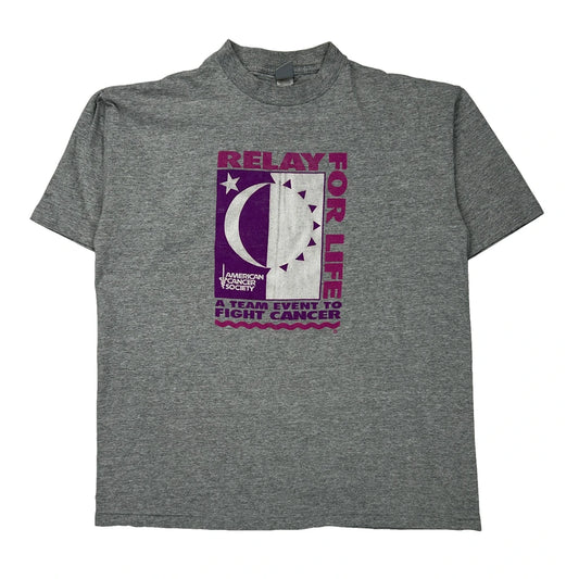 Relay For Life Relay Single Stitch T-Shirt - Medium Grey Cotton
