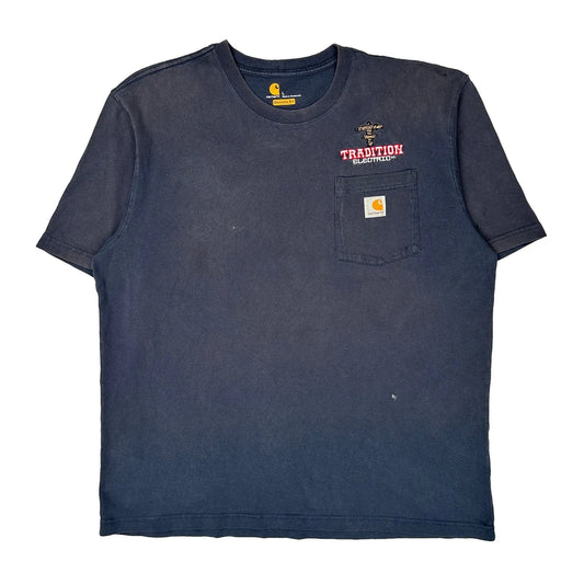 Carhartt T-Shirt - Large Navy Cotton