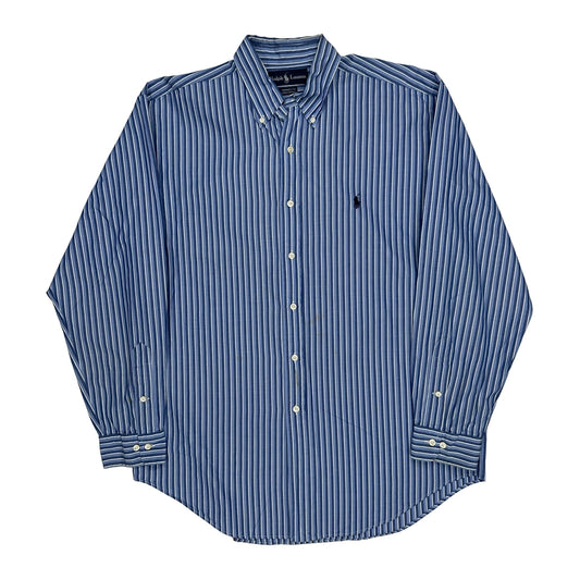 Ralph Lauren Striped Shirt - Large Blue Cotton