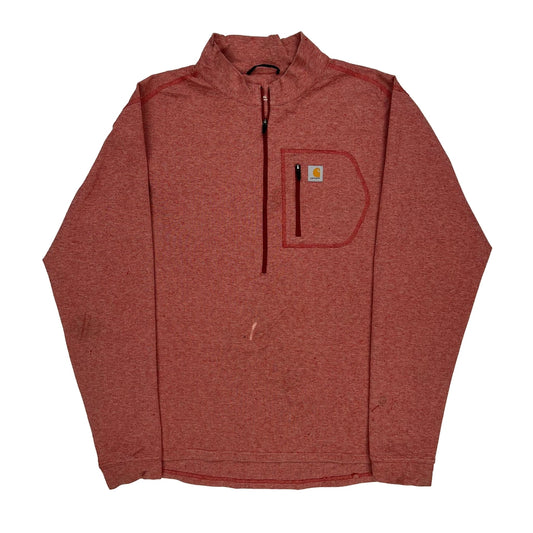Carhartt 1/4 Zip - XL Red Polyester