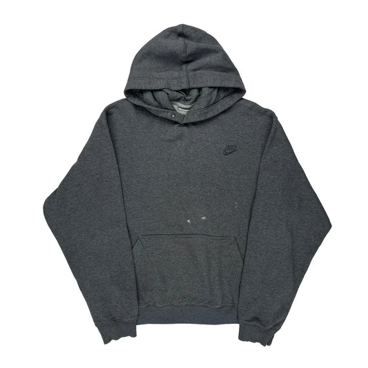 Nike Hoodie - Large Grey Cotton Blend