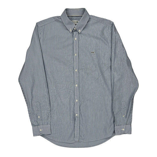 Lacoste Striped Shirt - Medium Blue Cotton
