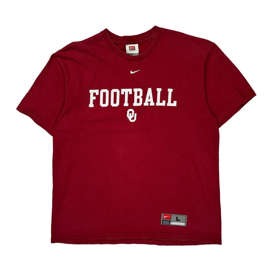Oklahoma Sooners Nike Football T-Shirt - Large Red Cotton
