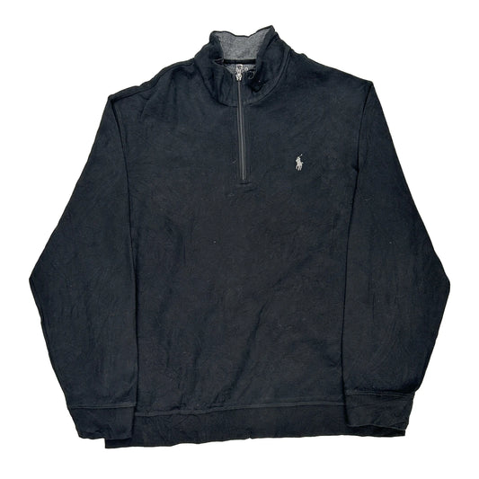 Polo By Ralph Lauren 1/4 Zip - 2XL Black Cotton