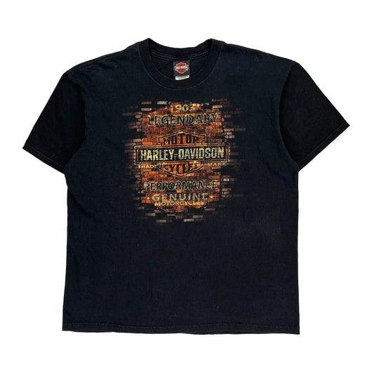 Harley Davidson Graphic T-Shirt - XL Black Cotton