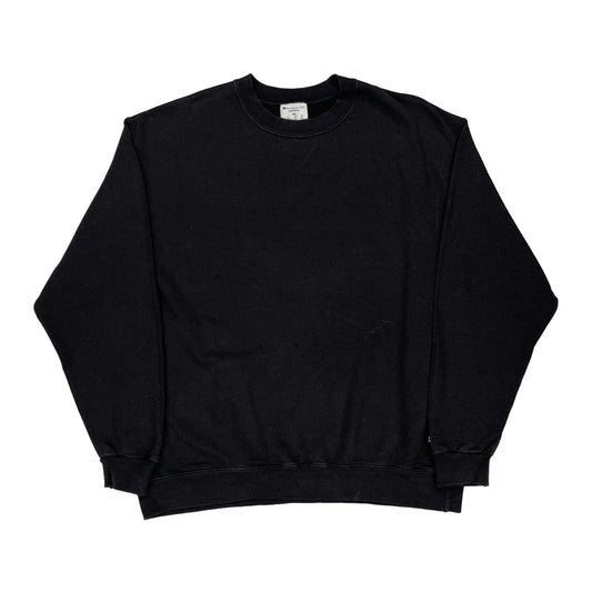 Champion Spellout Sweatshirt - XL Black Cotton Blend